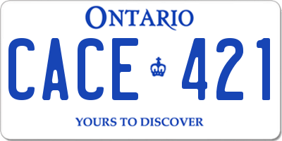 ON license plate CACE421