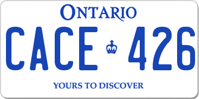 ON license plate CACE426