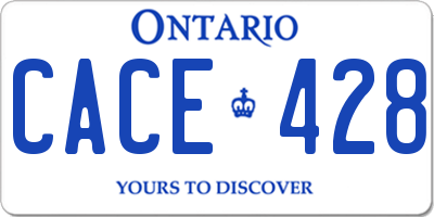 ON license plate CACE428