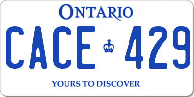 ON license plate CACE429