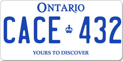 ON license plate CACE432