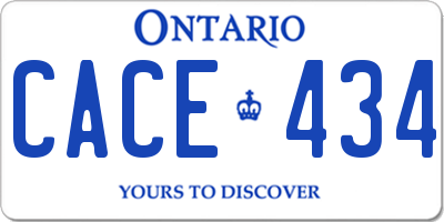 ON license plate CACE434