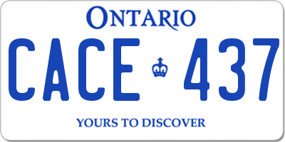 ON license plate CACE437