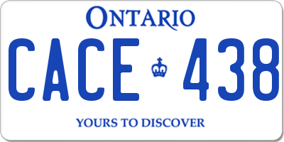 ON license plate CACE438