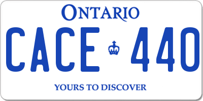 ON license plate CACE440