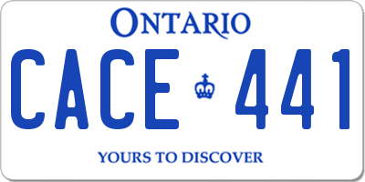 ON license plate CACE441