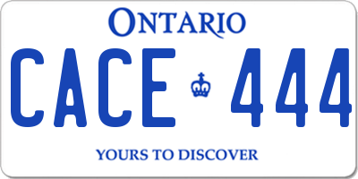 ON license plate CACE444