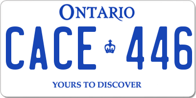 ON license plate CACE446