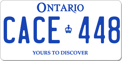 ON license plate CACE448