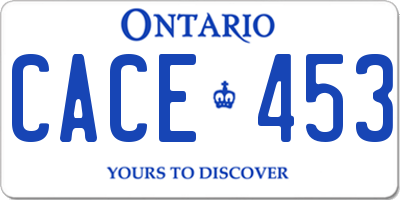 ON license plate CACE453