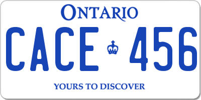 ON license plate CACE456