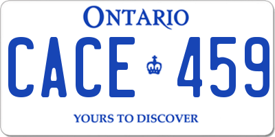 ON license plate CACE459