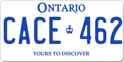 ON license plate CACE462