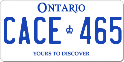 ON license plate CACE465