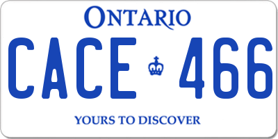 ON license plate CACE466