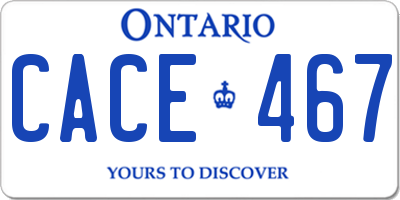 ON license plate CACE467