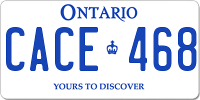 ON license plate CACE468