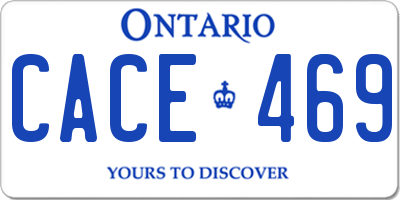 ON license plate CACE469