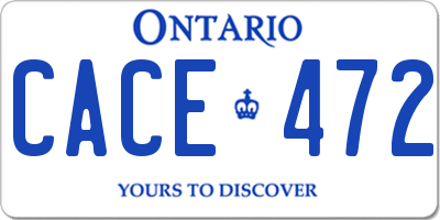 ON license plate CACE472