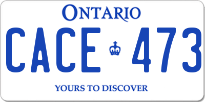 ON license plate CACE473