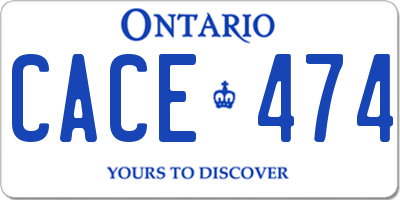 ON license plate CACE474