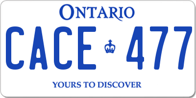 ON license plate CACE477