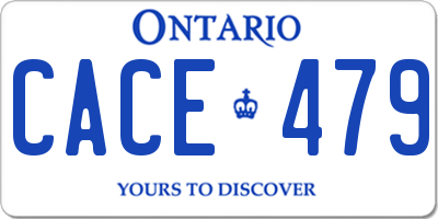 ON license plate CACE479