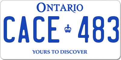 ON license plate CACE483