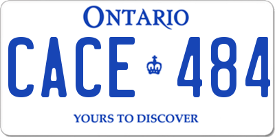 ON license plate CACE484