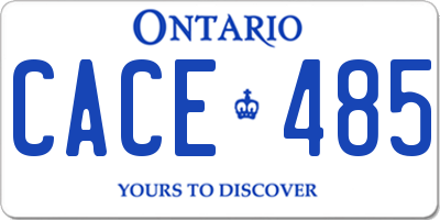 ON license plate CACE485