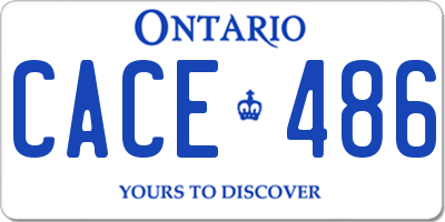 ON license plate CACE486