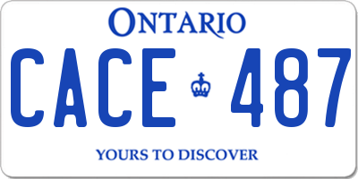 ON license plate CACE487