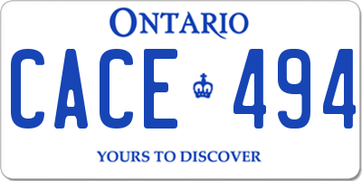 ON license plate CACE494