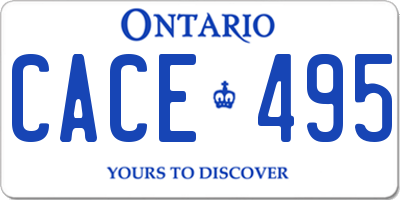 ON license plate CACE495