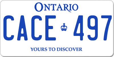 ON license plate CACE497