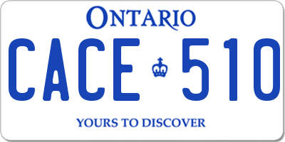 ON license plate CACE510