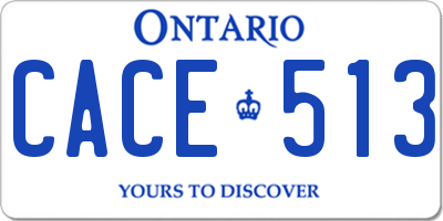 ON license plate CACE513