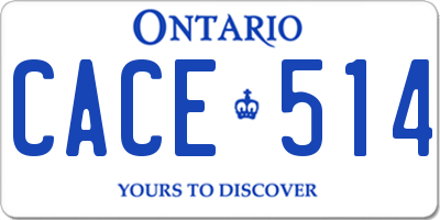 ON license plate CACE514