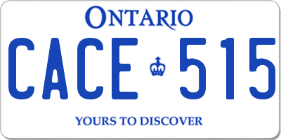 ON license plate CACE515