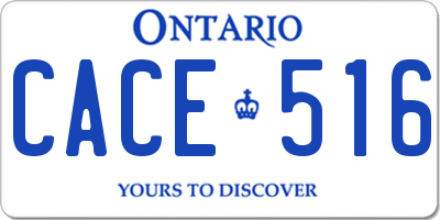 ON license plate CACE516