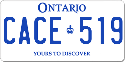 ON license plate CACE519