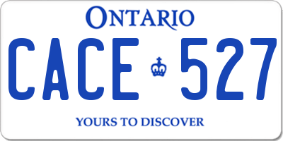 ON license plate CACE527