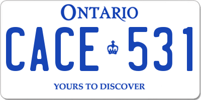 ON license plate CACE531