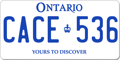 ON license plate CACE536