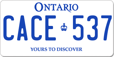 ON license plate CACE537