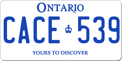 ON license plate CACE539