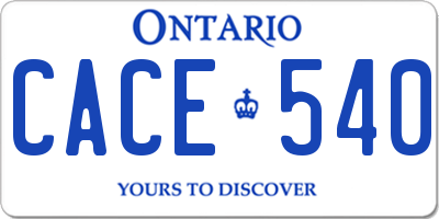 ON license plate CACE540