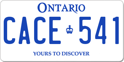 ON license plate CACE541