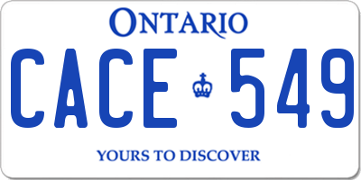 ON license plate CACE549