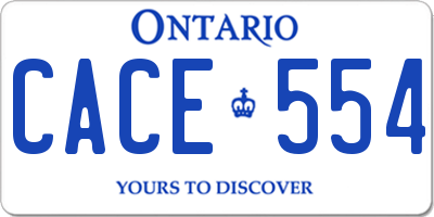 ON license plate CACE554